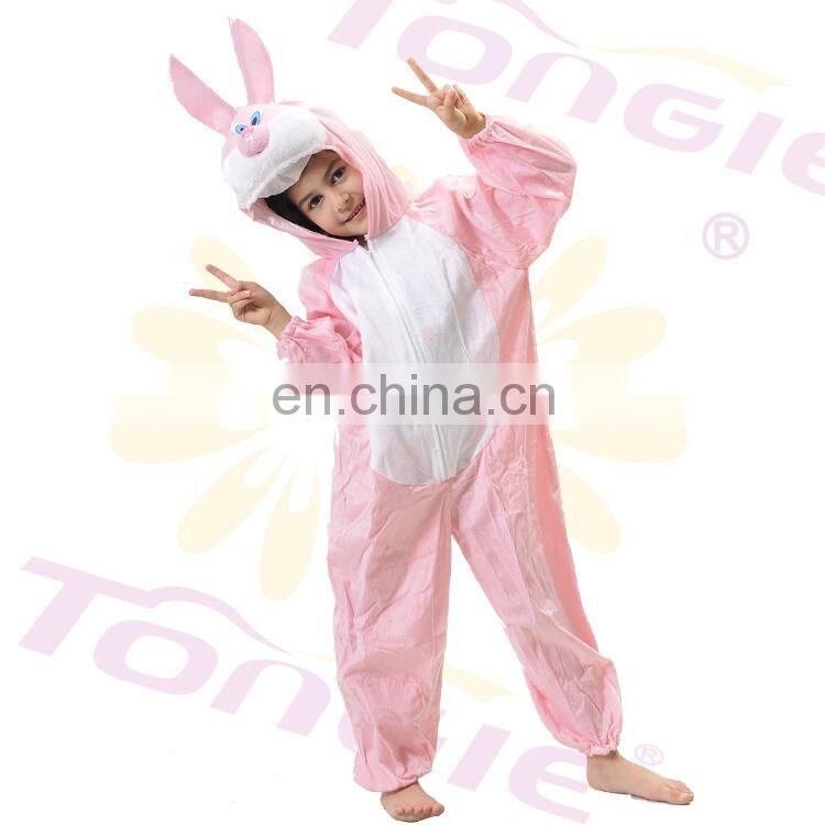 Lovely pink fleece easter bunny suit onesie costume bunny jumpsuit for kids