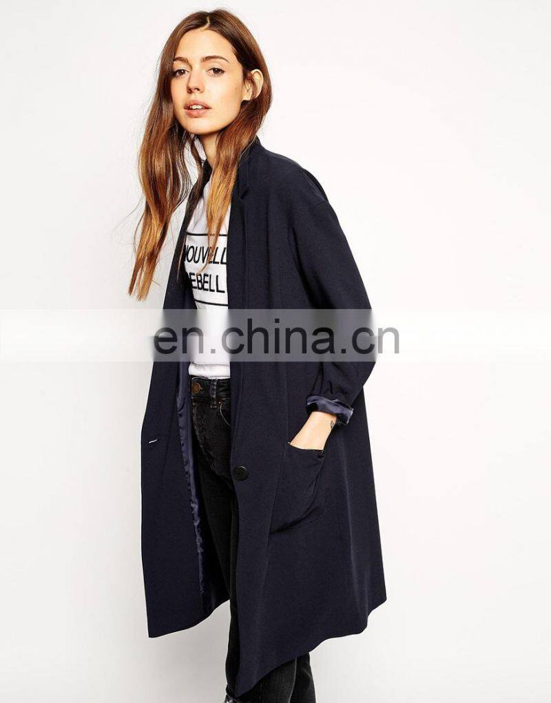 New Arrival Button Fastening Longline Coats and Jackets for Women