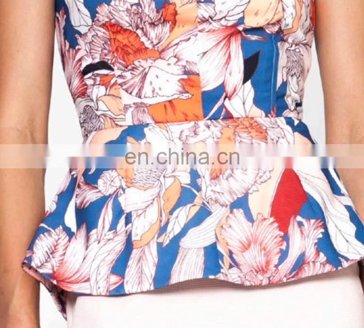 High-End Handmade lady blouse Turkish colorful flowers print Tunics For Women