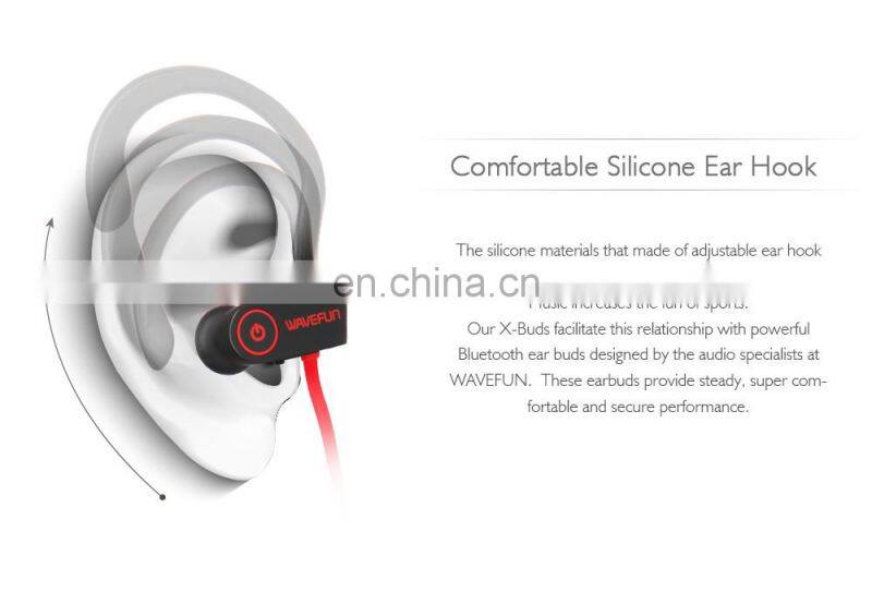 Wavefun X-Buds bluetooth headphones IPX7 waterproof wireless earbuds with bass sport CSR earphone with mic headset