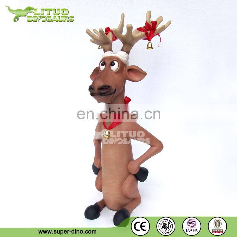 Fiberglass Reindeer Statue Animated Christmas Decorations