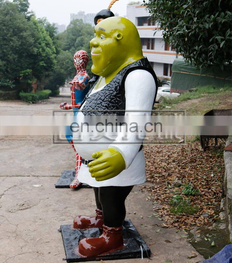 Amusement Park 2M Height Fiberglass Movie Character Life Size Shrek