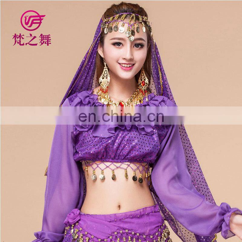 Indian dance tops Belly dance tops Tribal dance top Long sleeves belly dance tops S-3068#