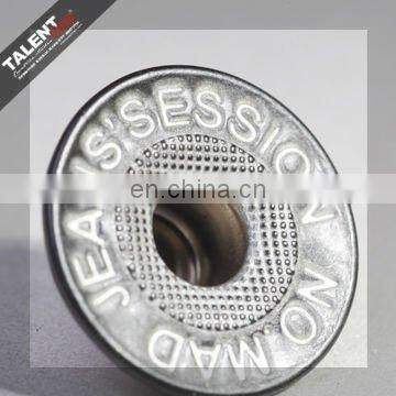 custom private brand name logo metal jeans button for clothing
