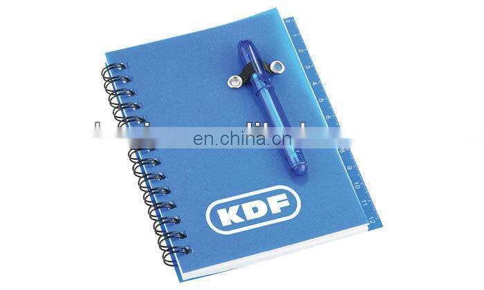 Plastic Cover Notebook With Ruler and Pen