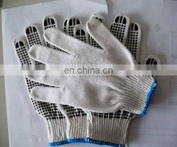 Double sides PVC dotted cotton hand gloves