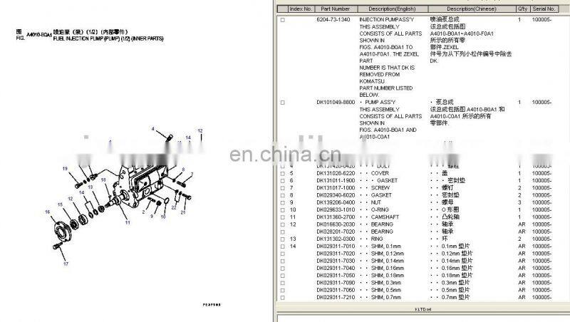 original excavator diesel fuel injection pump PC60-7 6204-73-1340
