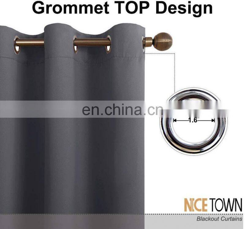 Grey Keep Warm Draperies Sliding Door Curtain Wide Blackout Curtains