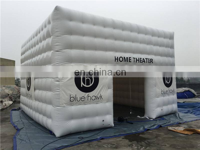 Portable White PVC Square Inflatable Tent For Media