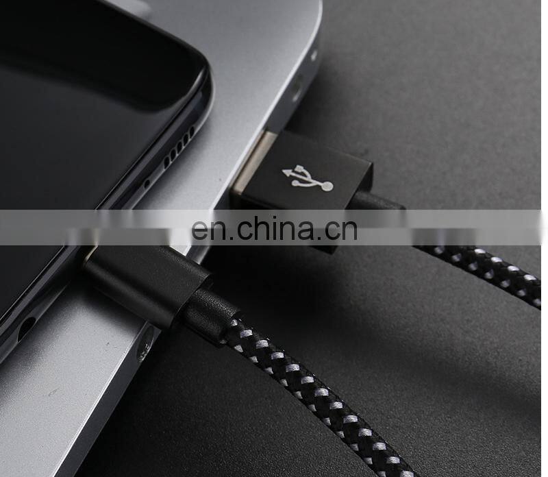 Golden SKY Colorful 2A Fast Charging Line Nylon 1m Mobile Phone Data Cable USB for Android Type-C Data Line