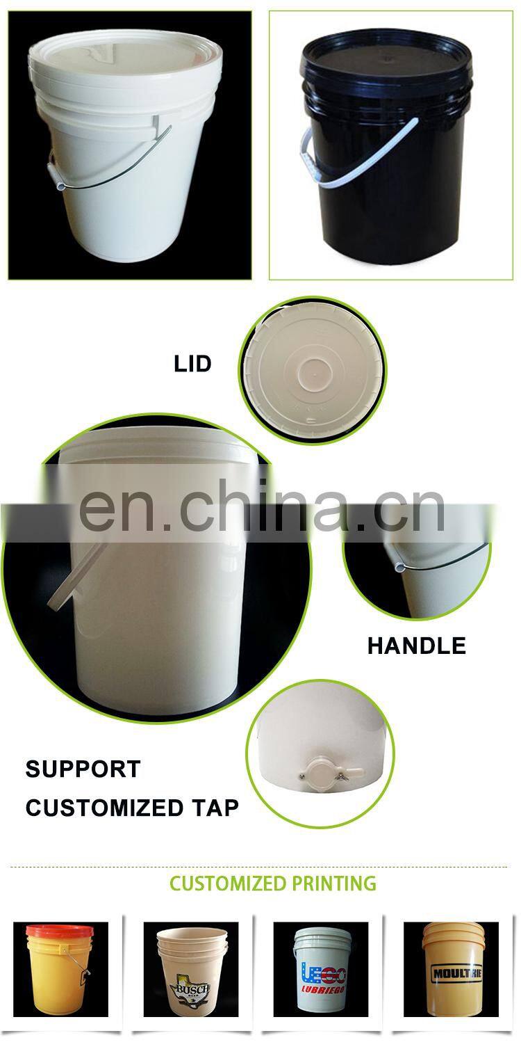 wholesale food grade 5 gallon white ice plastic buckets with lid