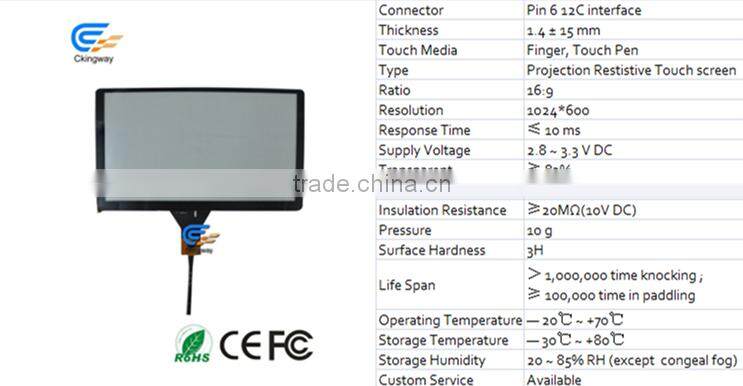 CKINGWAY 9 inch touch points I2C multi touch screen overlay