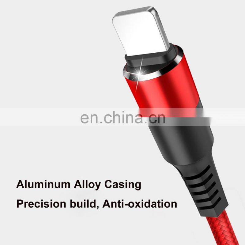 Multi 3 in1 USB Charging Cable Nylon Braided USB Cables Fast Multiple Charging cords