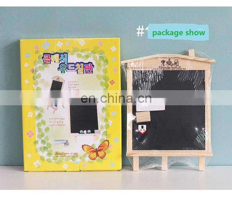 Wholesale creative wooden double side blackboard can be hung message board children creative gift