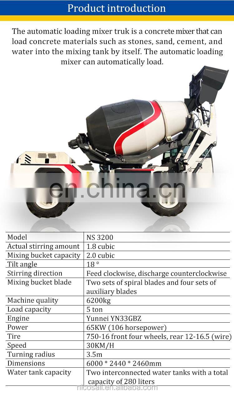 5m3 concrete mixer truck