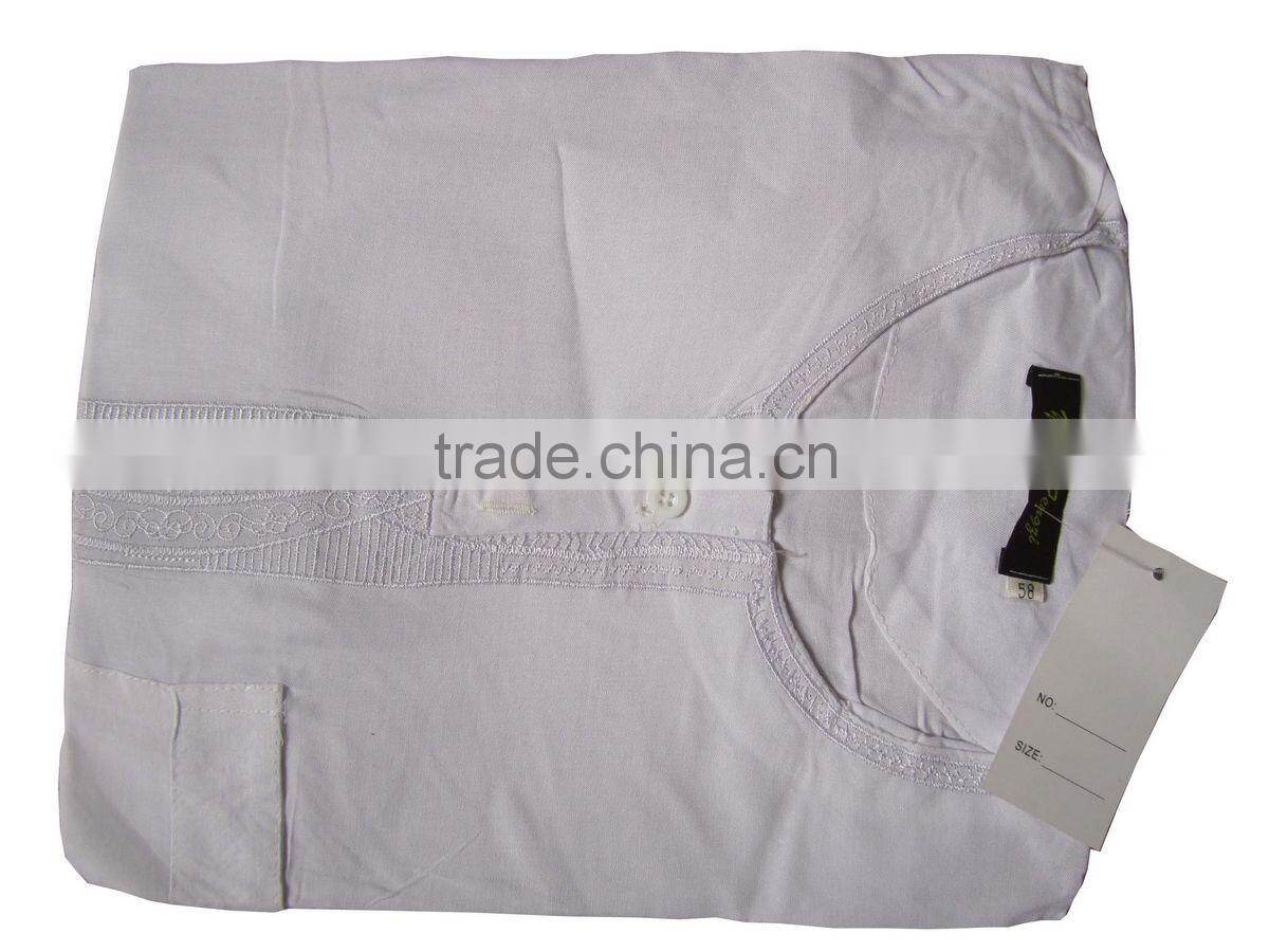 CM003 New daffah thobe 100% cotton poplin 137cm comfortable summer arabic men clothes short sleeve Muslim thobe