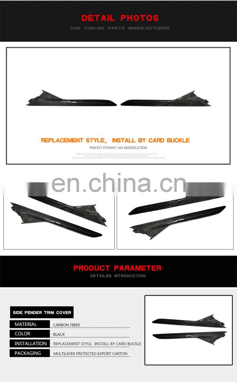 Carbon Fiber Car side fender trim cover grill  for BMW F90 M5