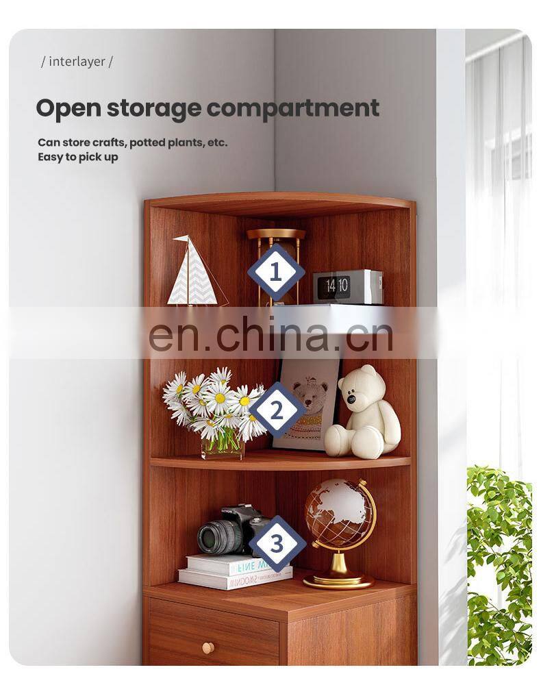 Home modern design Multifunctional furniture Quality Corner Cabinet Living Room Solid Wood Corner Cabinet