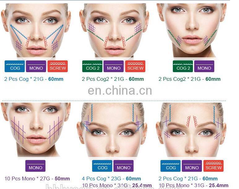 Effective Multidimensional cog thread face lift equipment face products eyes forehead wrinkles mono 30mm pdo lifting filler