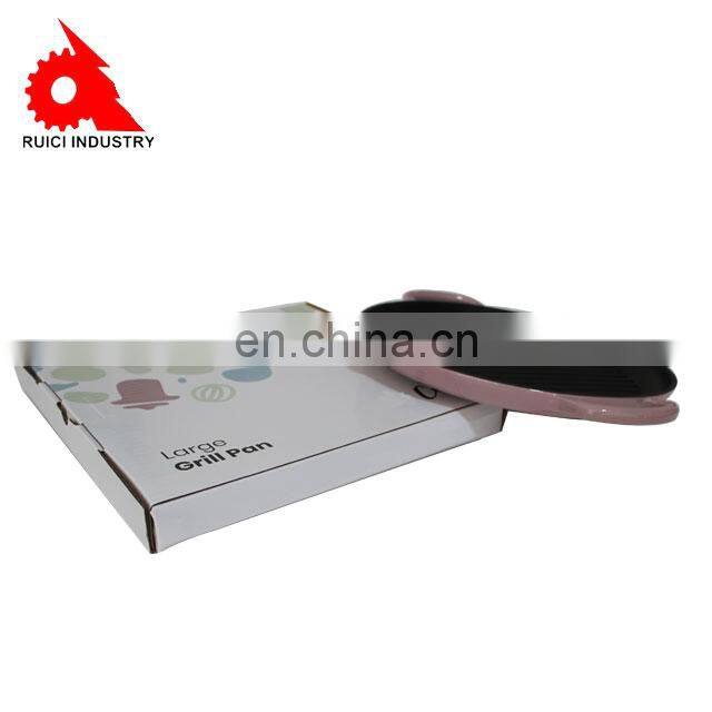 Non-stick cast iron enamel square camping double BBQ charcoal grill pans