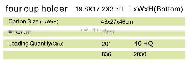 2016 low price eco-friendly four cups take away paper cup holder in custom