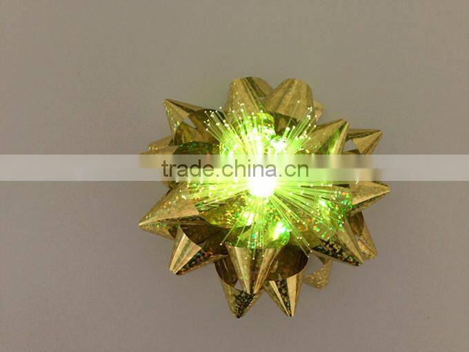 Iridescent Led Lighting Star ribbon Bow for Gift Box Decoration