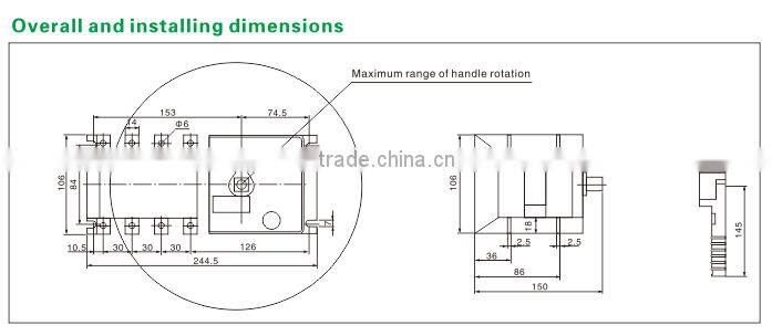 High quality Double Power Automatic Transfer Switch ATS CMGQ2-80 40A
