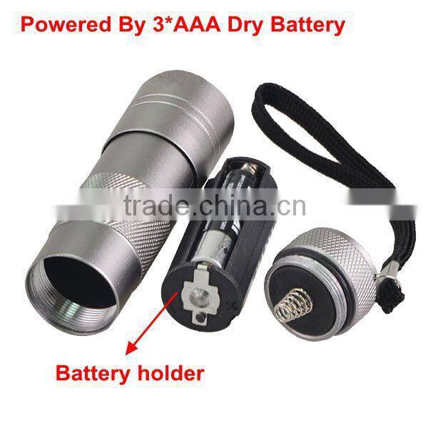 Hot sellers Aluminum 390~395nm pets UV Blacklight Flashlight