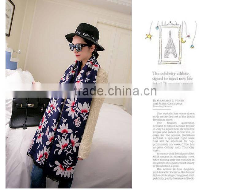 Latest Design Floral Printed Cashmere Pashmina Shawl Nepal