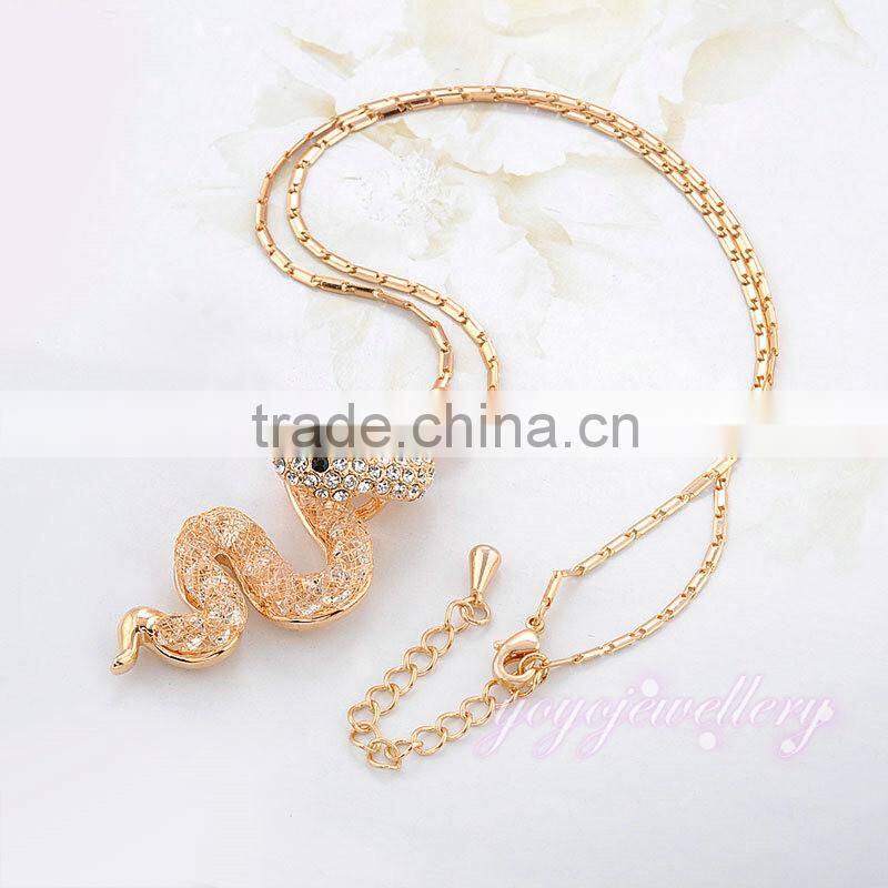 Best selling products crystal women gold snake necklace