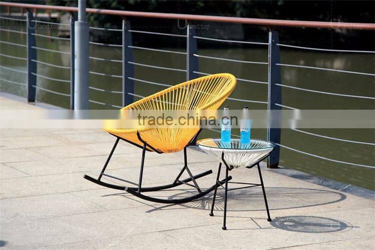 Modern Design Oversize Moon Chair Outdoor Rattan Wicker Garden Rocking Chair