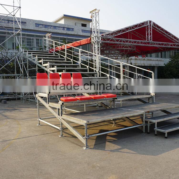 high quality telescopic grandstand with upholstered chair