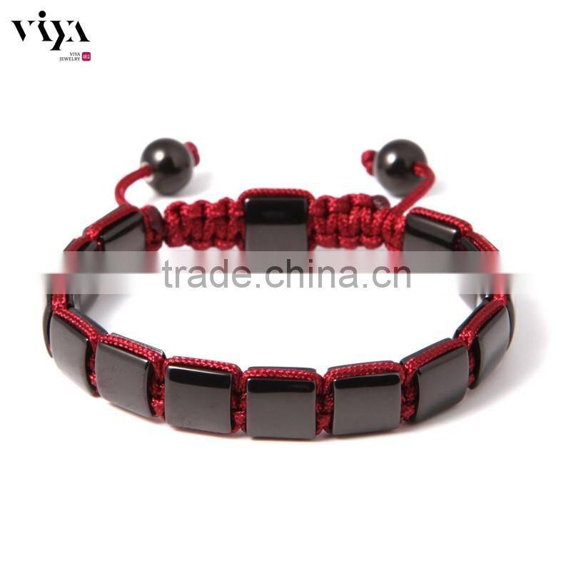 3d jewelry making flat square beads 8mm custom engraved bead handmade bracelet knotted with rectangular flat tiger eyes bead