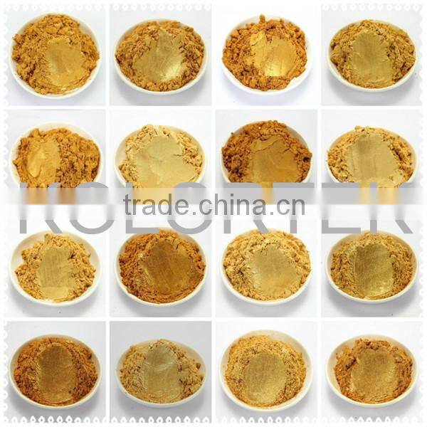 Gold luster pearl pigments, gold pearls