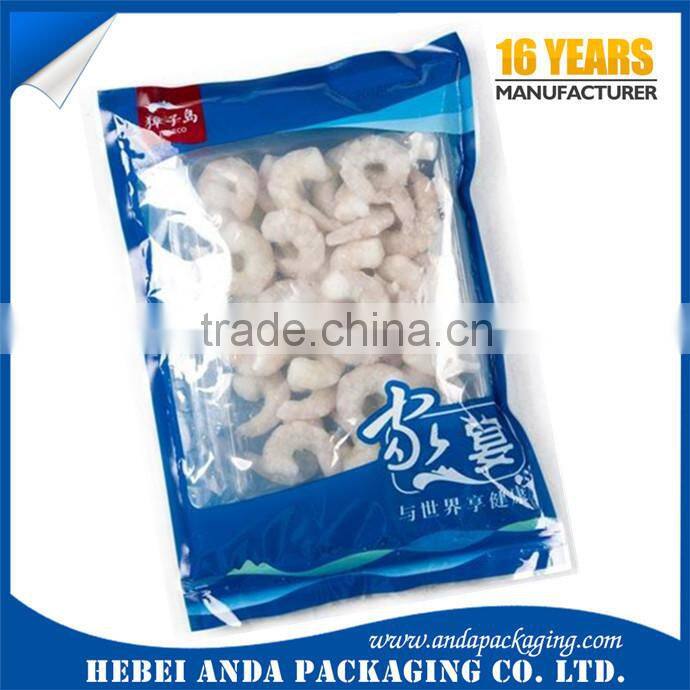 Heat seal frozen dumplings food packaging pouch /freezer packaging bag flat pouch