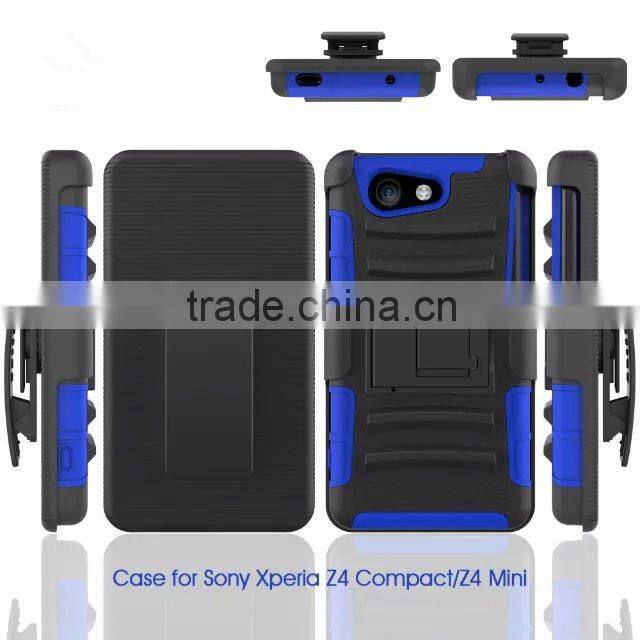 Keno Tough Rugged Layered Extreme Hybrid Belt Clip Holster Case for Sony Xperia Z4 Compact / Z4 Mini