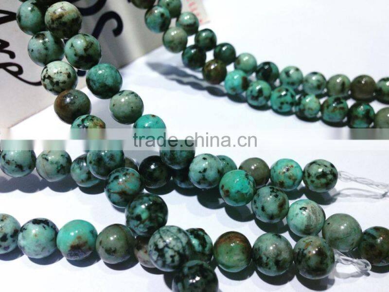 Precious Stone African Turquoise Round Beads 4-12mm Natural Gemstone Loose Beads for Necklace Making