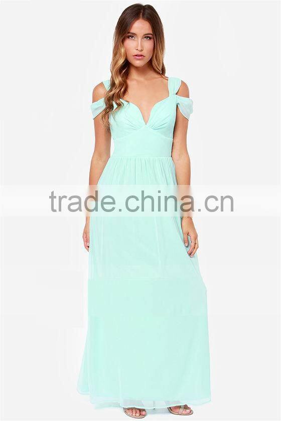 Women's Cute Light Green V-Neck Dress