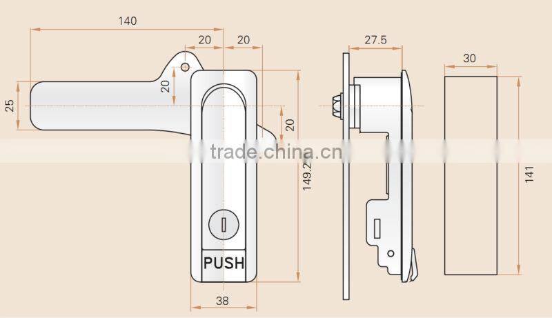 SAIP/SAIPWELL 2014 Hot Sales Surface Lock Sliding Door Lock Electronic Cylinder Lock