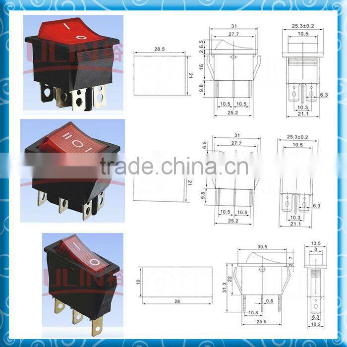 Power Khan PA66 KCD1 KCD8 KCD4 ON OFF 6A 250V Mini Rocker Switch