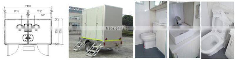hot sale biodegradable landwasher mobile environmental container toilet with trailer