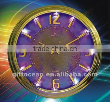 Noble LED light analog wall clock, hotel LED wall clock
