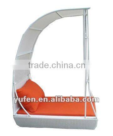 outdoor synthetic rattan furniture aluminium beach bed