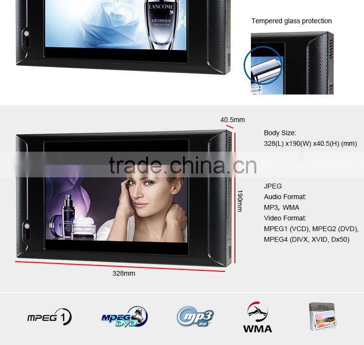 FlintStone 10 inch indoor digital video monitor, promotional commercial kiosk video player, USB upgrade commercial video signage