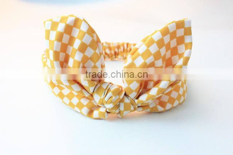 2016 New Premium Graceful Lovely Plain Rabbit Ear Bowknot Fabric Rabbit Headband for Babies