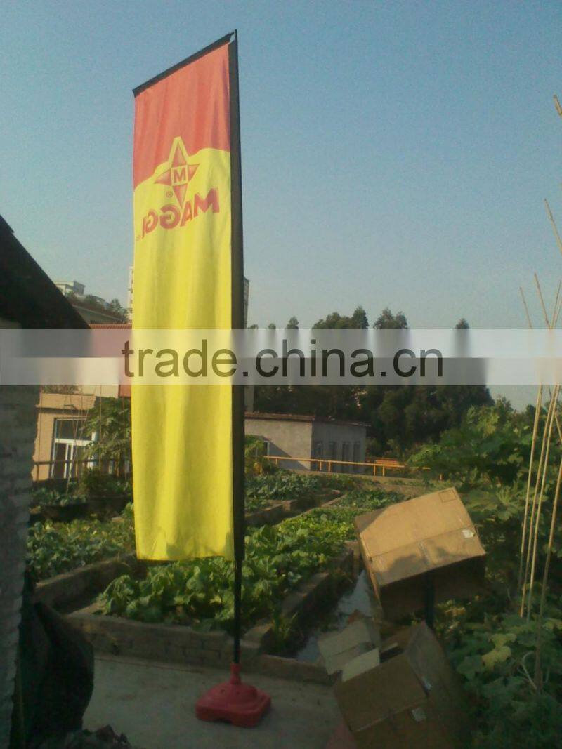 2016 new shape aluminium pole and cloth graphic beach flag