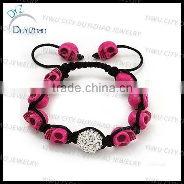 Fashion skull shamballa bracelet