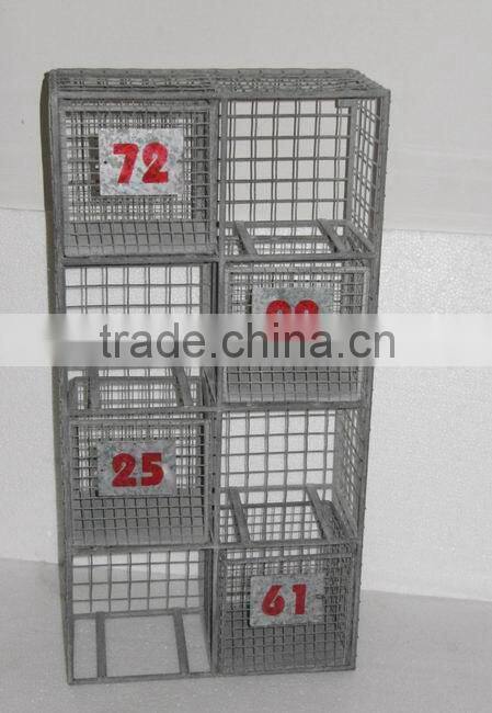 Vintage wire storage shelf with basket drawer