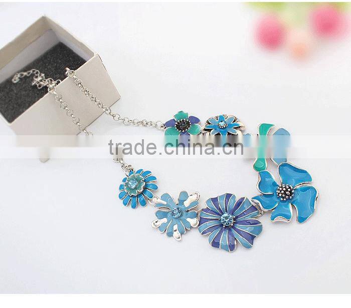 Women jewelry wholesale beautiful colorful hawaii flower necklace