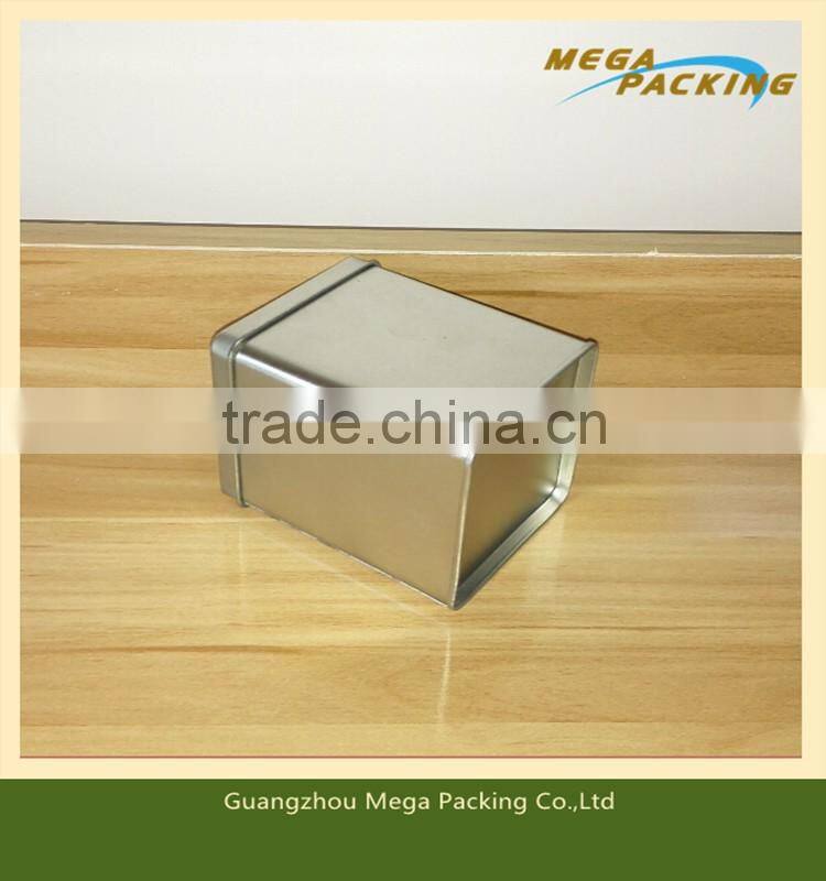 High quality small rectangular metal tin box for storing pads/credit card/business card
